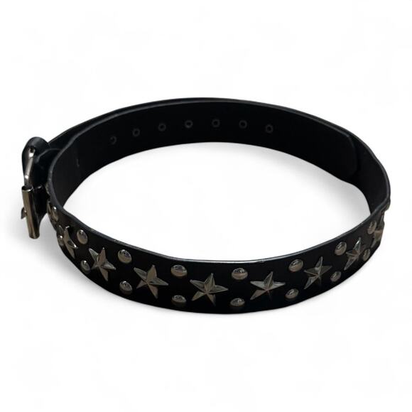 Black Star Studded Faux Leather Belt – 41” Punk Grunge Y2K - Picture 1 of 4